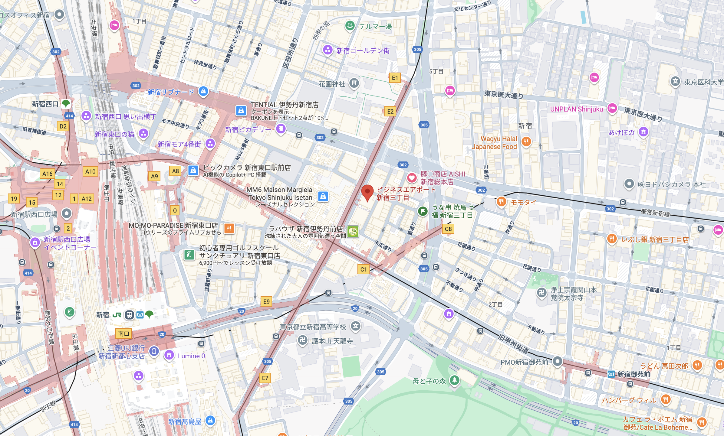 新宿三丁目周辺地図